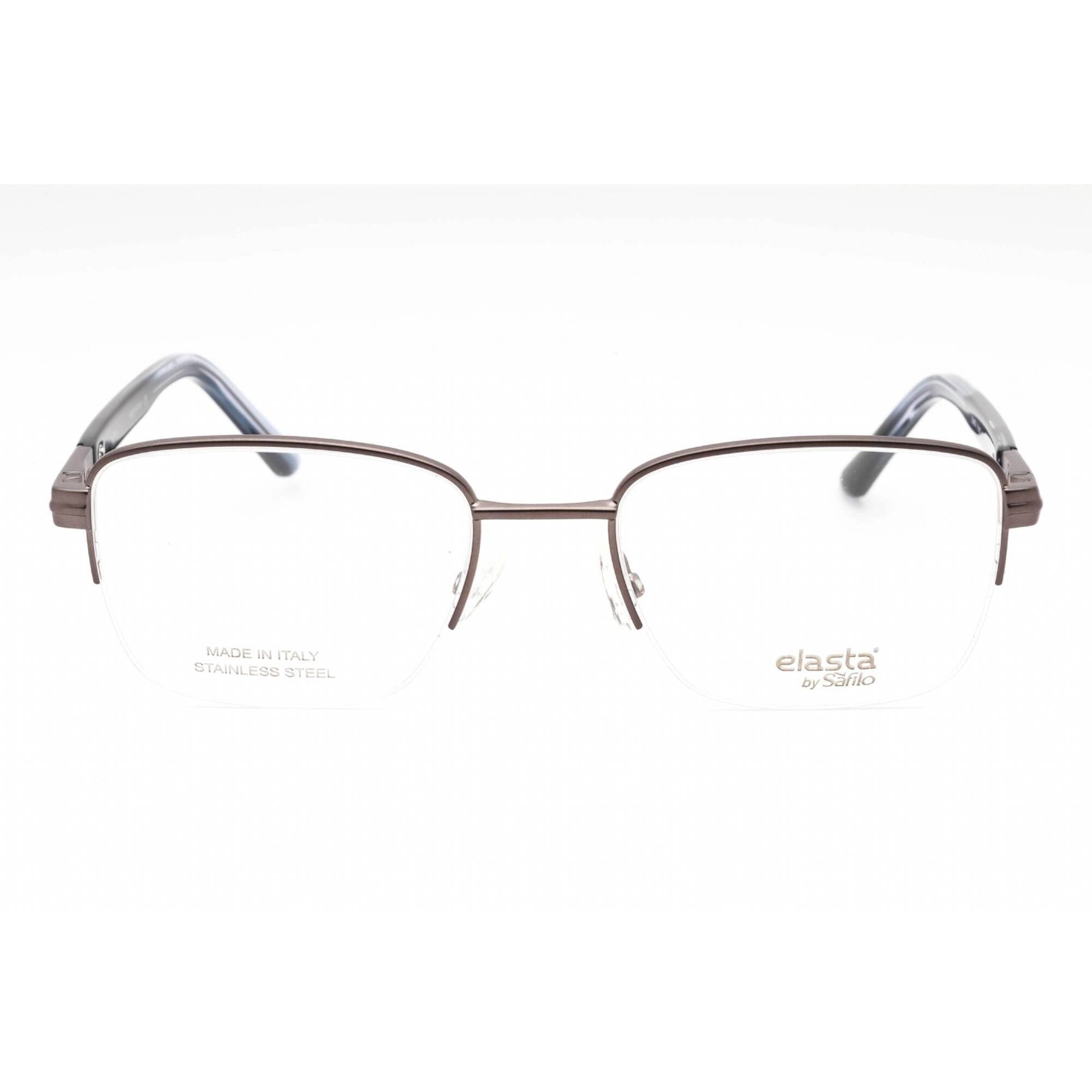 Elasta Men's Eyeglasses - Dark Grey Rectangular Shape Half Rim Frame | E 3127 0HWJ 00