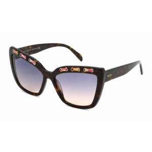 Emilio Pucci Women's Sunglasses - Shiny Dark Havana Cat Eye Shape Frame | EP0101 52B