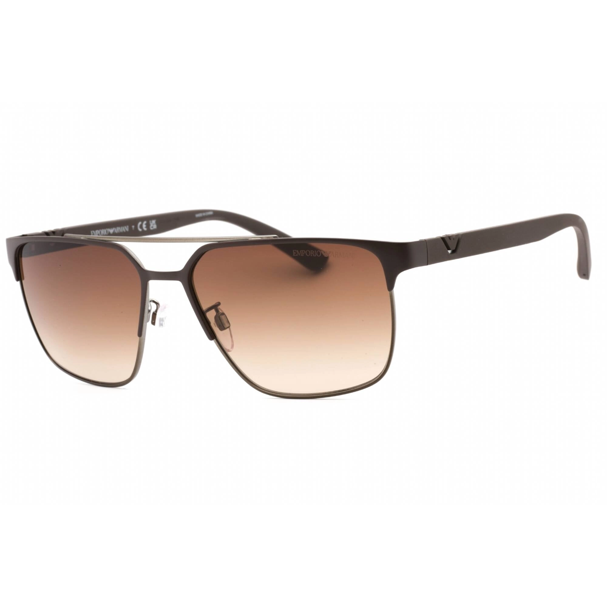 Emporio Armani Men's Sunglasses - Matte Brown Gunmetal Pilot Frame | 0EA2134 316113