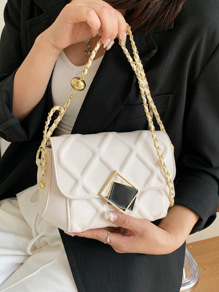 Fashion Diamond Pattern Chain Shoulder Strap Crossbody Bag