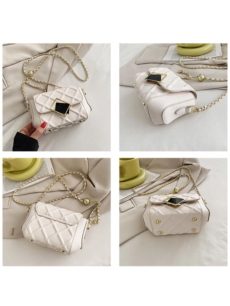 Fashion Diamond Pattern Chain Shoulder Strap Crossbody Bag