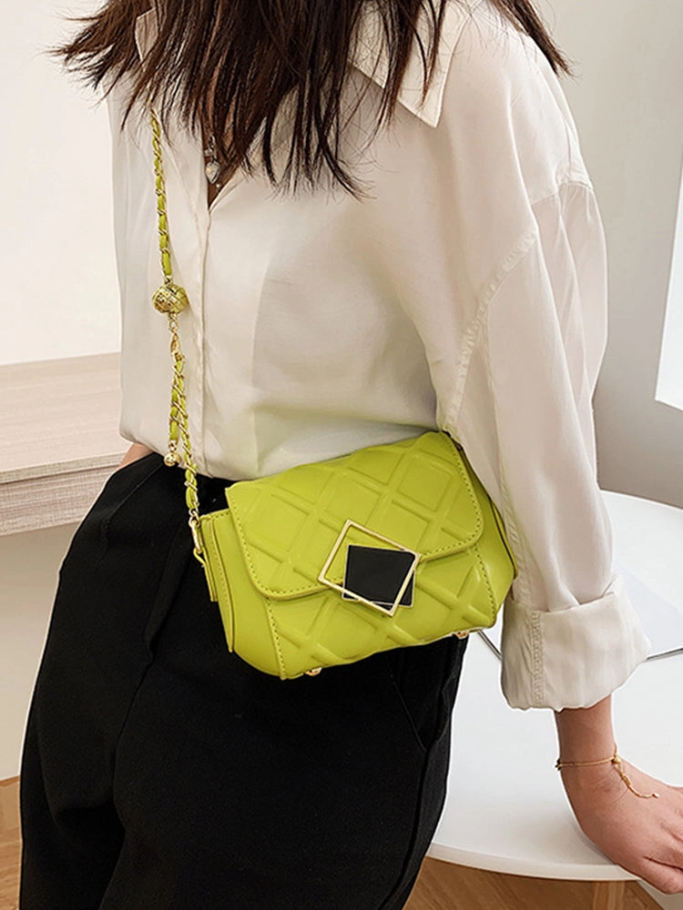 Fashion Diamond Pattern Chain Shoulder Strap Crossbody Bag