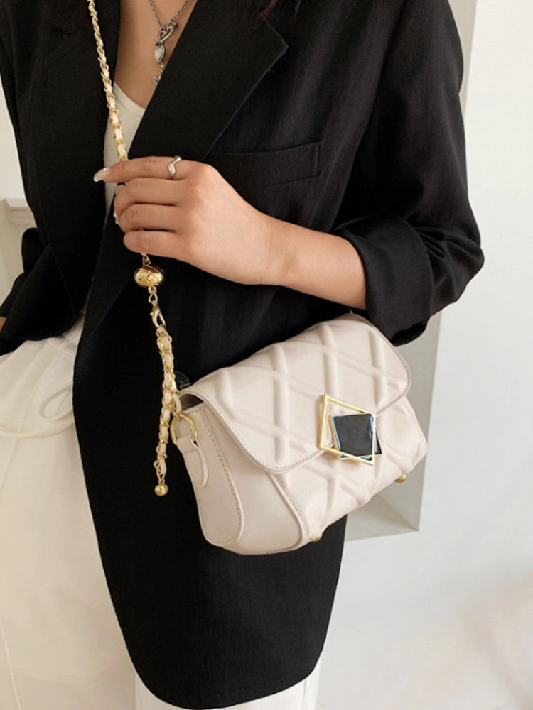 Fashion Diamond Pattern Chain Shoulder Strap Crossbody Bag