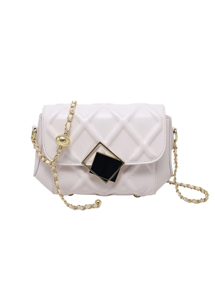 Fashion Diamond Pattern Chain Shoulder Strap Crossbody Bag