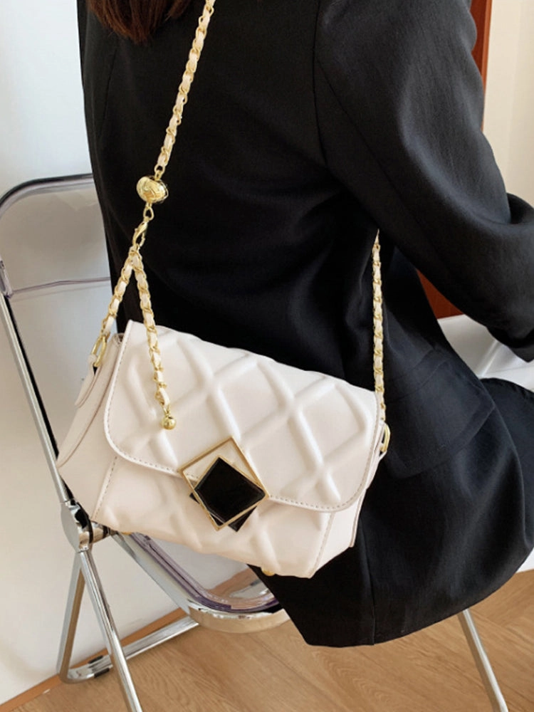 Fashion Diamond Pattern Chain Shoulder Strap Crossbody Bag