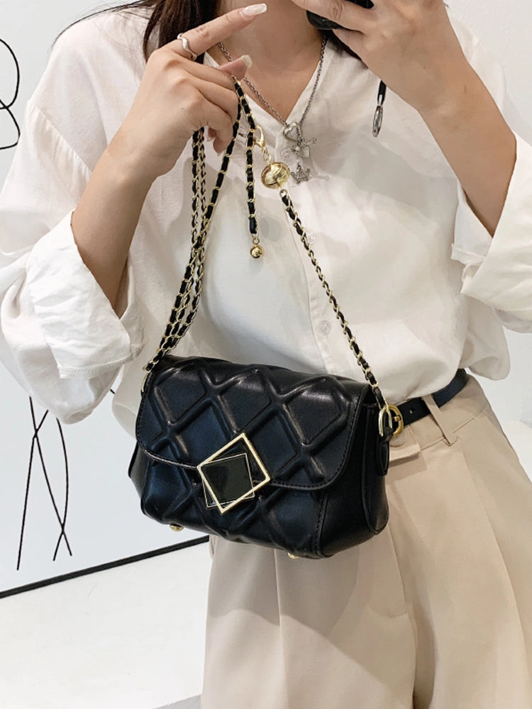 Fashion Diamond Pattern Chain Shoulder Strap Crossbody Bag