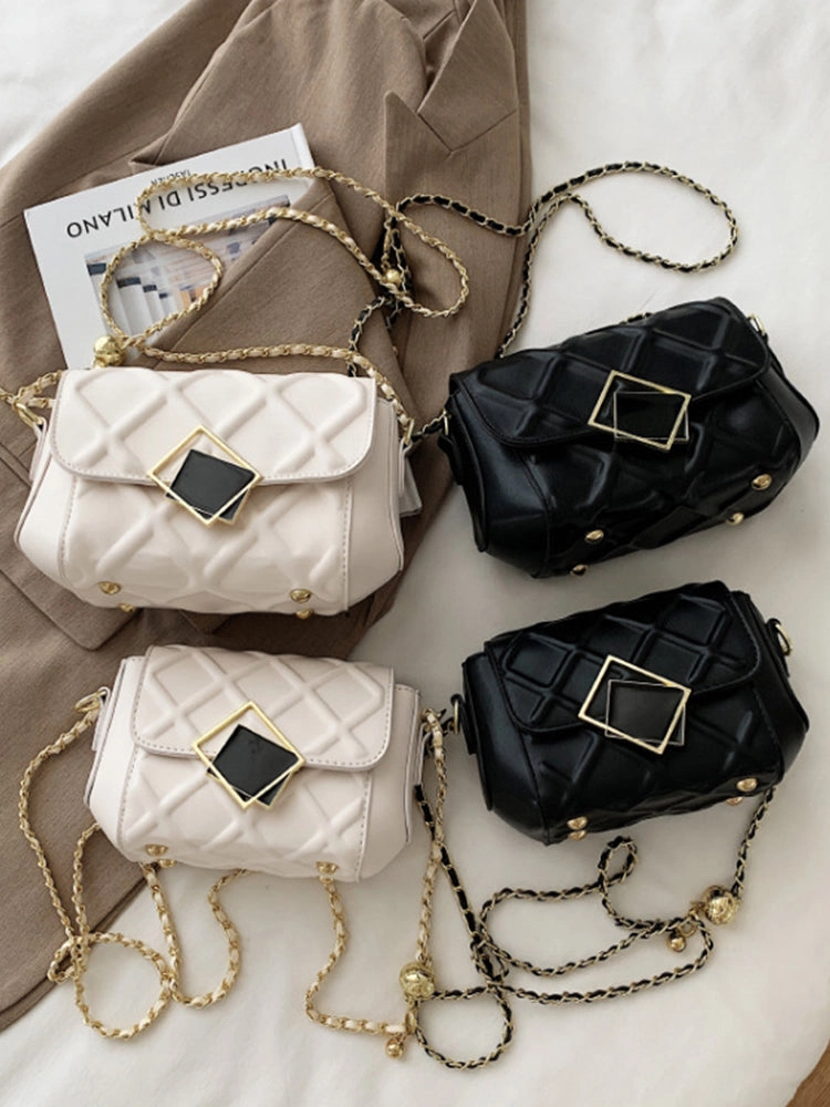 Fashion Diamond Pattern Chain Shoulder Strap Crossbody Bag