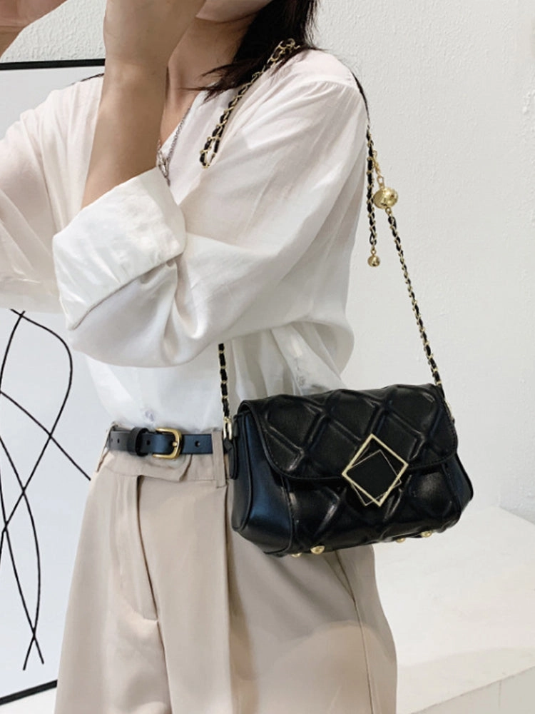 Fashion Diamond Pattern Chain Shoulder Strap Crossbody Bag