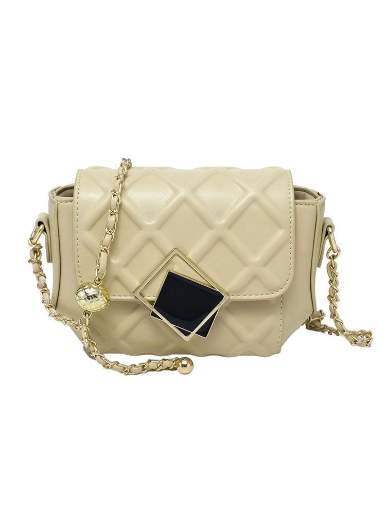 Fashion Diamond Pattern Chain Shoulder Strap Crossbody Bag