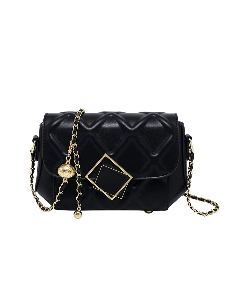Fashion Diamond Pattern Chain Shoulder Strap Crossbody Bag