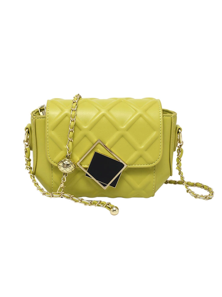 Fashion Diamond Pattern Chain Shoulder Strap Crossbody Bag