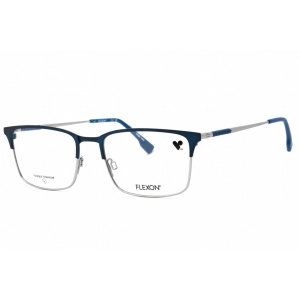 Flexon Men's Eyeglasses - Matte Navy/Silver Metal Rectangular Frame | FLEXON E1132 410