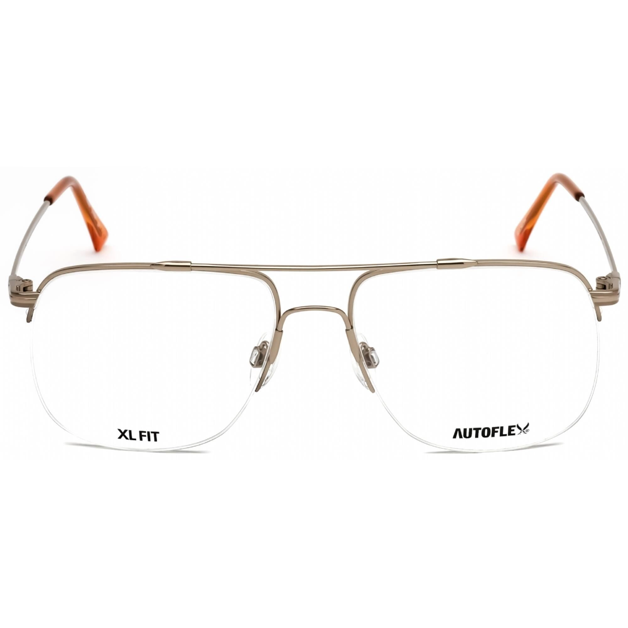 Flexon Unisex Eyeglasses - Half Rim Gep Gold Metal Aviator Frame | AUTOFLEX 17 840