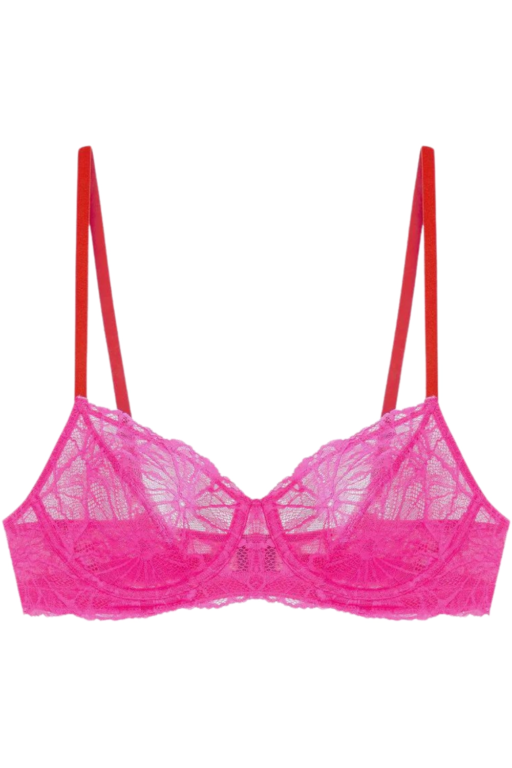 Flora Graphic Lace Underwire Bra Pink