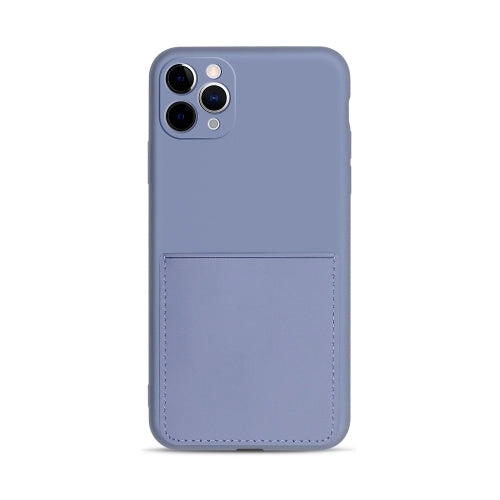 For iPhone 11 Liquid Silicone Skin Feel Shockproof Phone Case with Card Slot