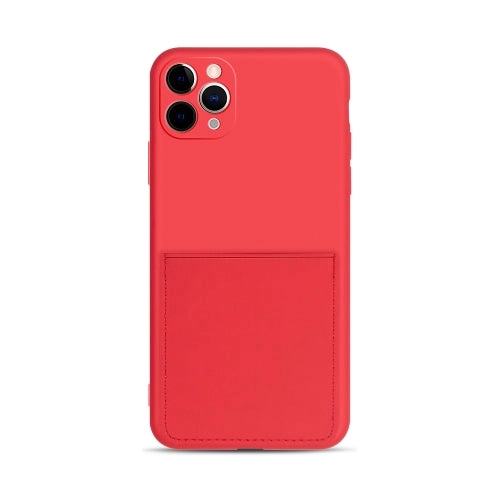 For iPhone 11 Liquid Silicone Skin Feel Shockproof Phone Case with Card Slot