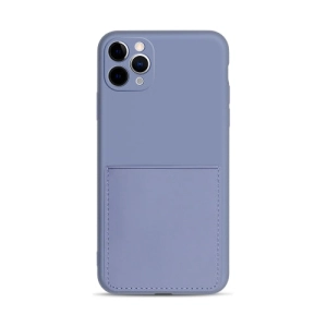 For iPhone 11 Liquid Silicone Skin Feel Shockproof Phone Case with Card Slot