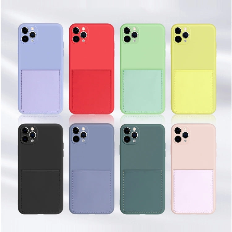 For iPhone 11 Liquid Silicone Skin Feel Shockproof Phone Case with Card Slot