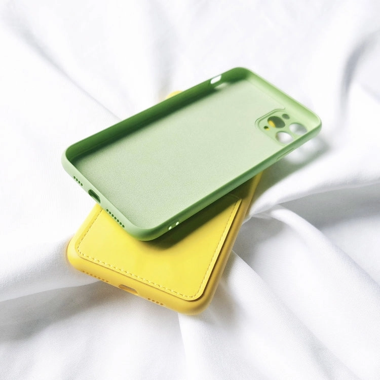 For iPhone 11 Liquid Silicone Skin Feel Shockproof Phone Case with Card Slot