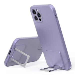 For iPhone 11 Skin Feel Frosted TPU Shockproof Phone Case with Telescopic Holder