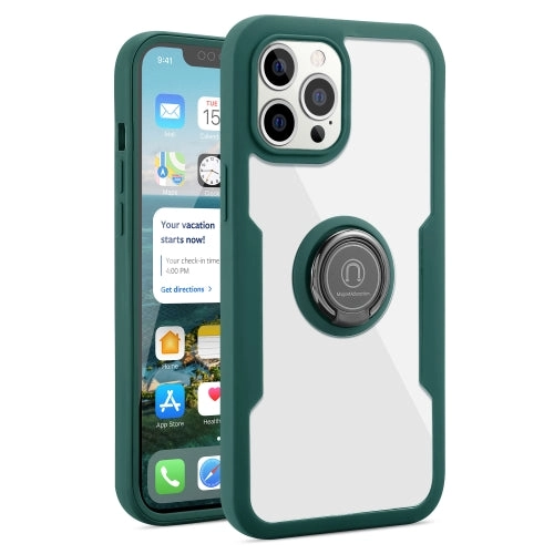 For iPhone 12 360 All-inclusive Dual-sided Magnetic Case with Ring Holder