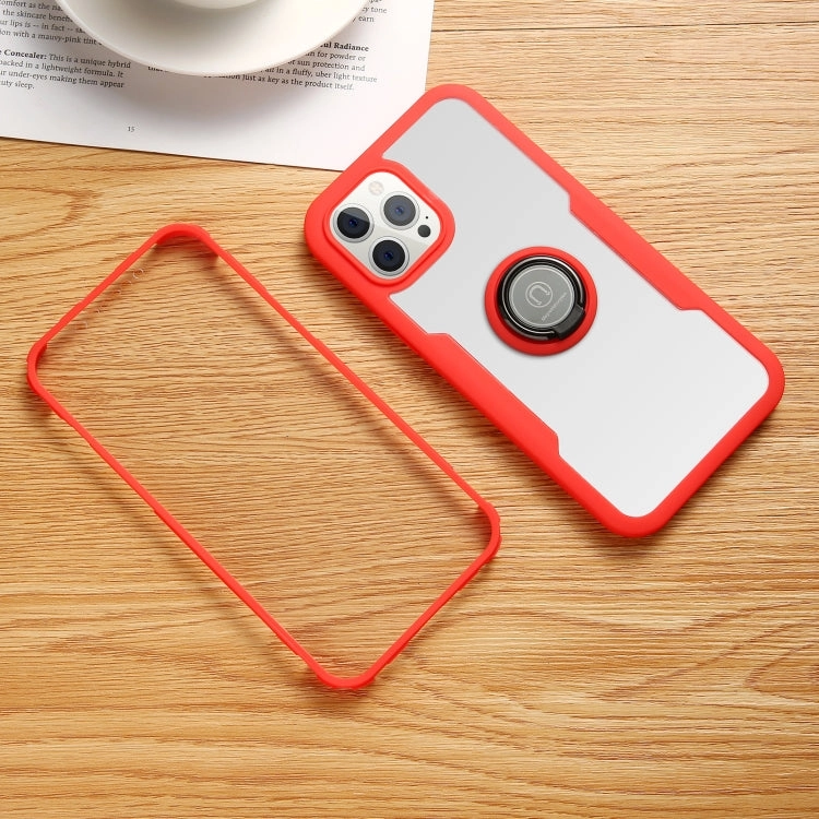 For iPhone 12 360 All-inclusive Dual-sided Magnetic Case with Ring Holder
