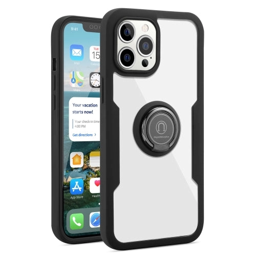 For iPhone 12 360 All-inclusive Dual-sided Magnetic Case with Ring Holder