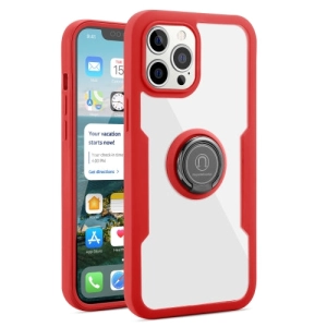 For iPhone 12 360 All-inclusive Dual-sided Magnetic Case with Ring Holder