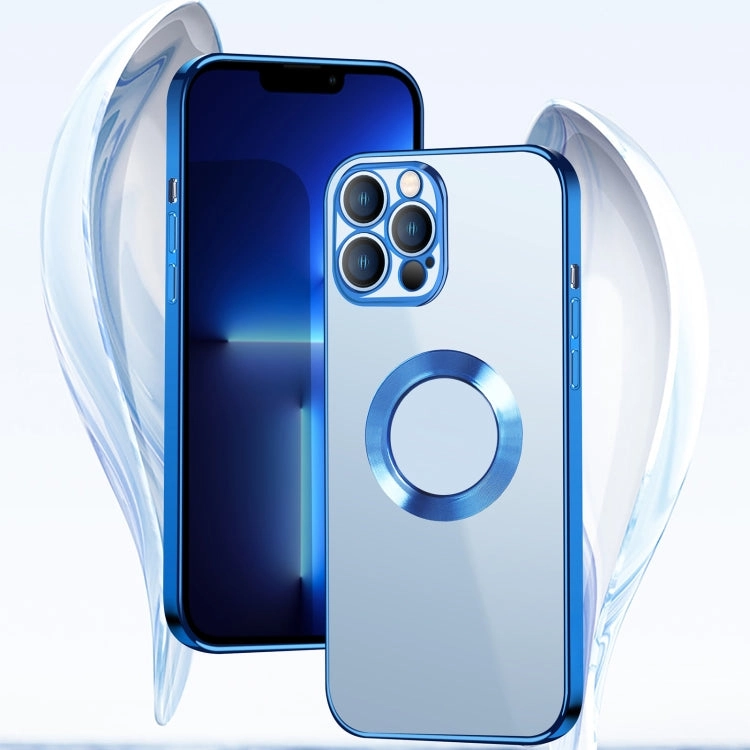 For iPhone 12 9D Electroplated Edge Metal Ring Clear PC   TPU Shockproof Case