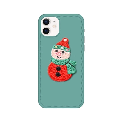 For iPhone 12 knitting Christmas Pattern Wave TPU Case