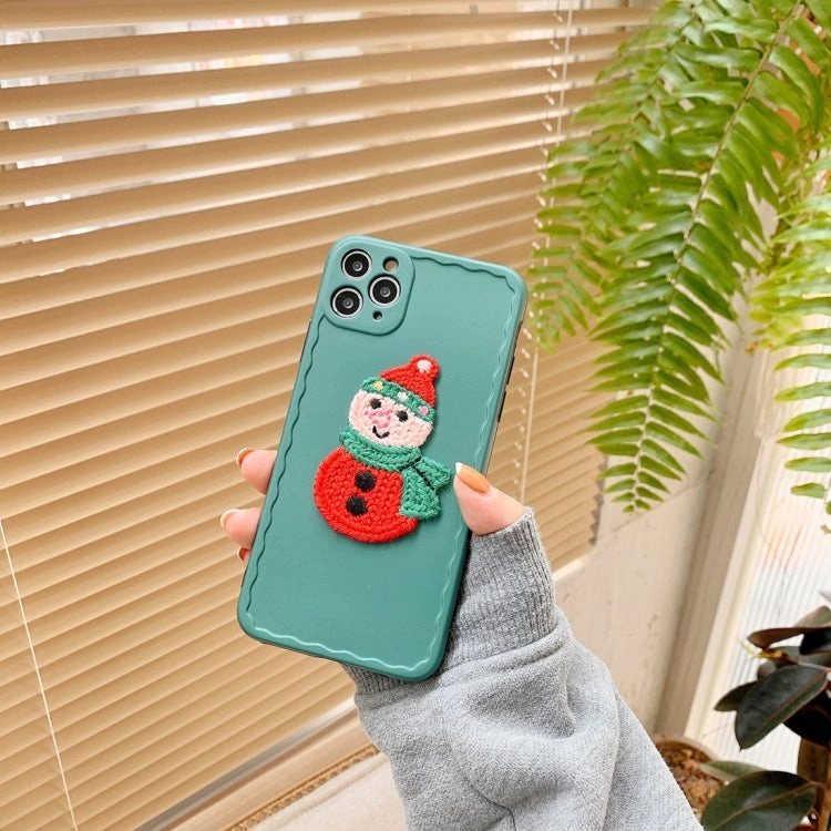For iPhone 12 knitting Christmas Pattern Wave TPU Case