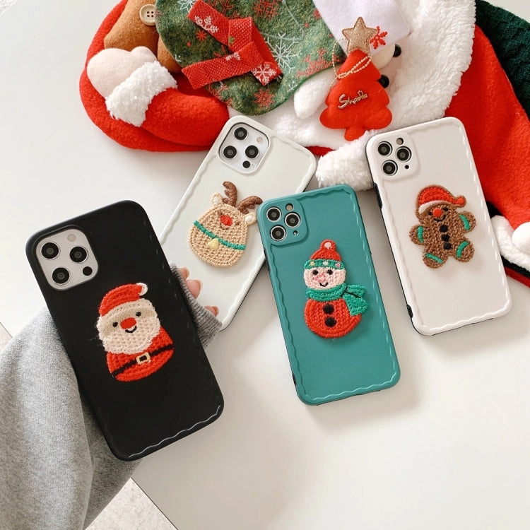 For iPhone 12 knitting Christmas Pattern Wave TPU Case
