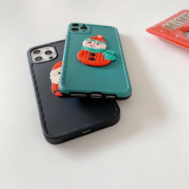 For iPhone 12 knitting Christmas Pattern Wave TPU Case