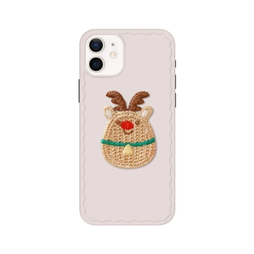 For iPhone 12 knitting Christmas Pattern Wave TPU Case