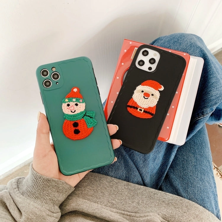 For iPhone 12 knitting Christmas Pattern Wave TPU Case