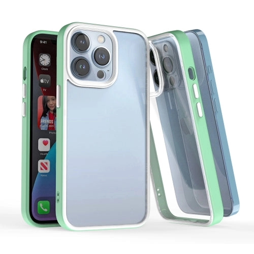 For iPhone 13 3 In 1 Two-color TPU   Acrylic Shockproof Phone Case