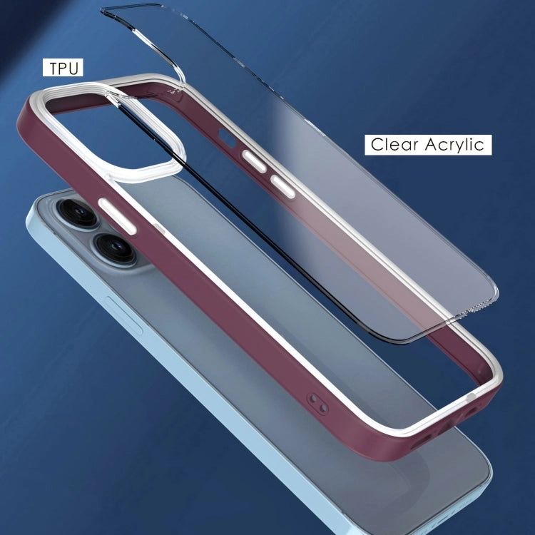 For iPhone 13 3 In 1 Two-color TPU   Acrylic Shockproof Phone Case