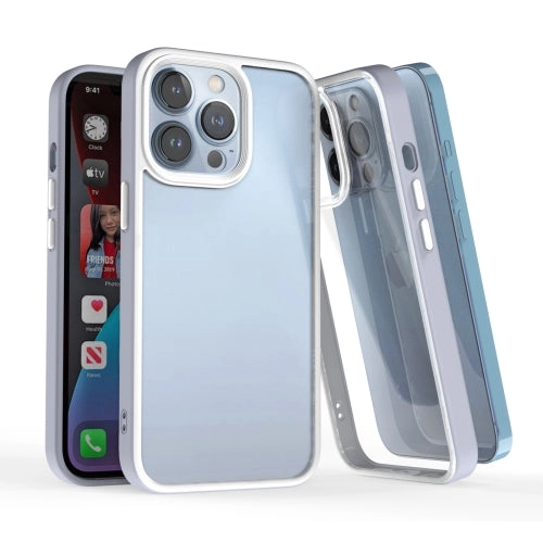 For iPhone 13 3 In 1 Two-color TPU   Acrylic Shockproof Phone Case