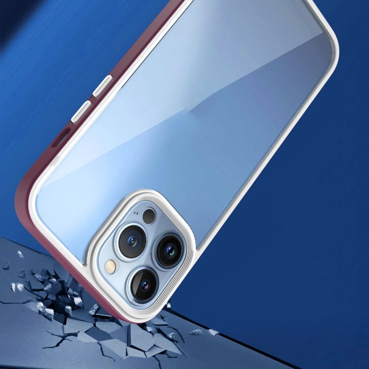 For iPhone 13 3 In 1 Two-color TPU   Acrylic Shockproof Phone Case