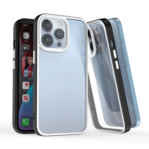 For iPhone 13 3 In 1 Two-color TPU   Acrylic Shockproof Phone Case