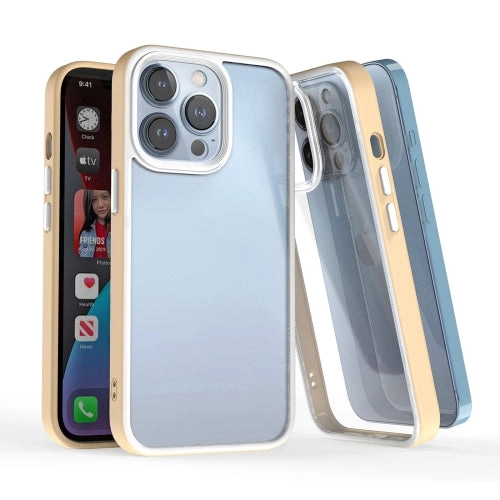 For iPhone 13 3 In 1 Two-color TPU   Acrylic Shockproof Phone Case