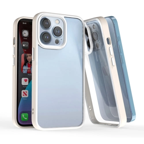 For iPhone 13 3 In 1 Two-color TPU   Acrylic Shockproof Phone Case