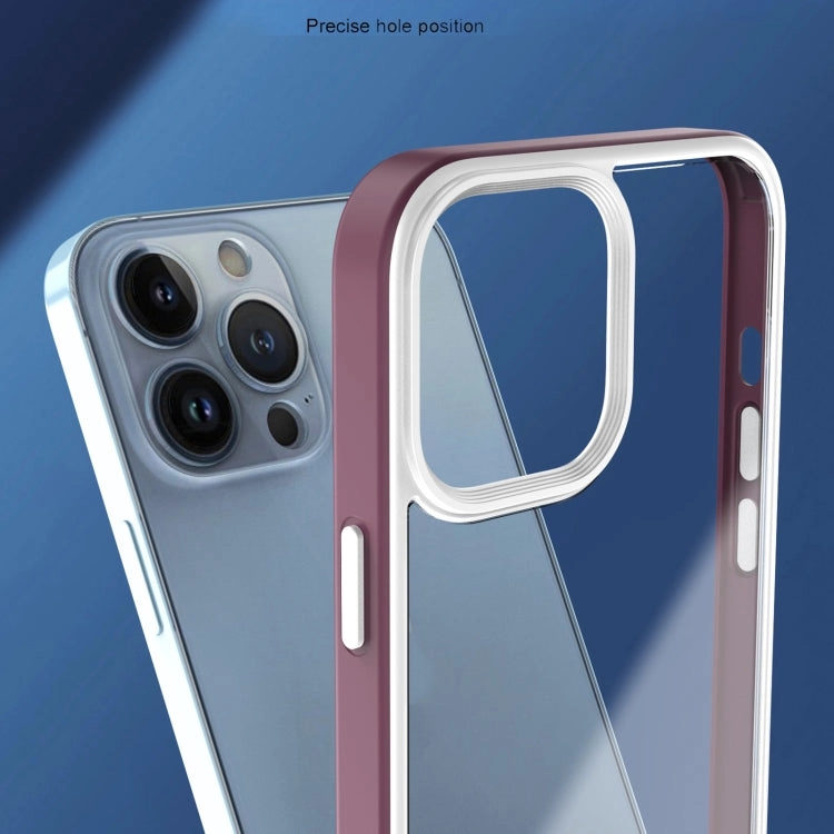 For iPhone 13 3 In 1 Two-color TPU   Acrylic Shockproof Phone Case