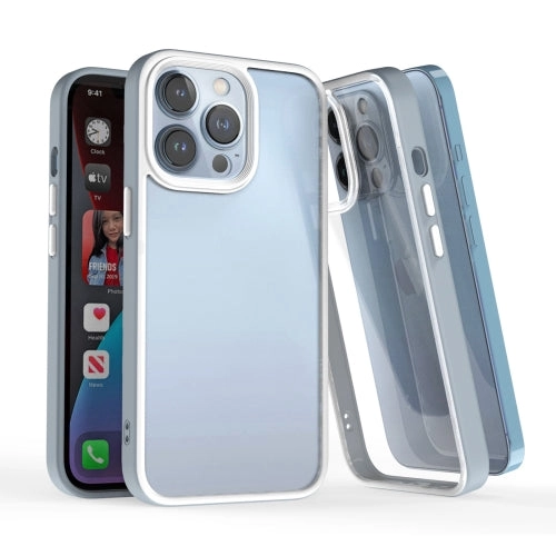 For iPhone 13 3 In 1 Two-color TPU   Acrylic Shockproof Phone Case