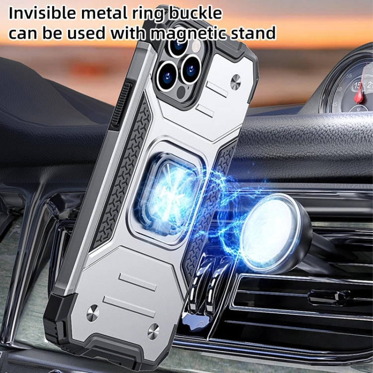 For iPhone 13 Mini Metal Phone Case with Ring Holder
