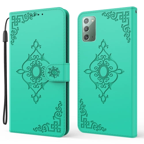 For Samsung Galaxy Note20 4G / 5G Embossed Fortune Flower Pattern Horizontal Flip Leather Case with