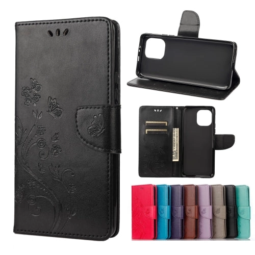 For Xiaomi Mi 11 Butterfly Flower Pattern Horizontal Flip Leather Case with Holder  Card Slots