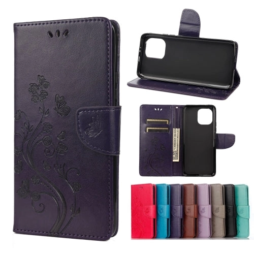 For Xiaomi Mi 11 Butterfly Flower Pattern Horizontal Flip Leather Case with Holder  Card Slots