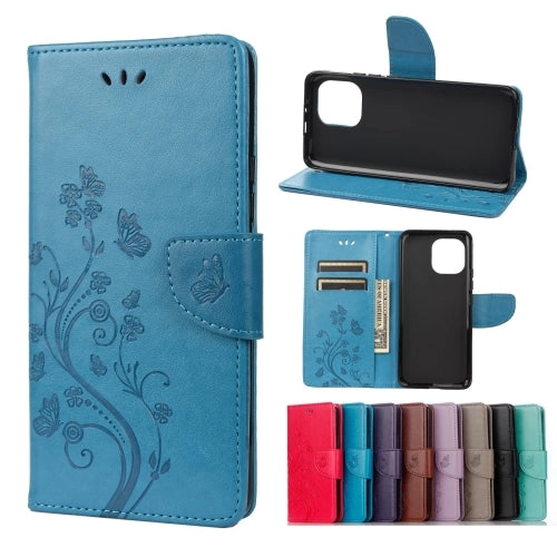 For Xiaomi Mi 11 Butterfly Flower Pattern Horizontal Flip Leather Case with Holder  Card Slots
