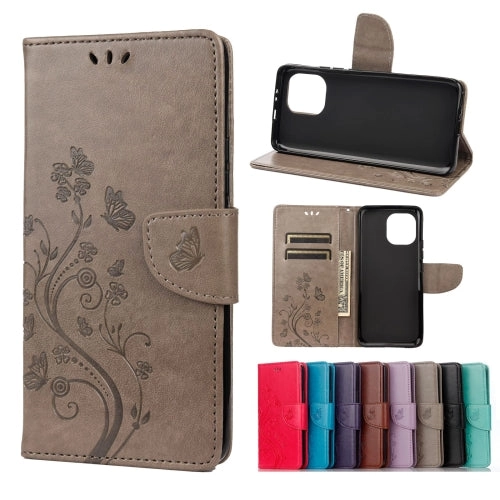For Xiaomi Mi 11 Butterfly Flower Pattern Horizontal Flip Leather Case with Holder  Card Slots